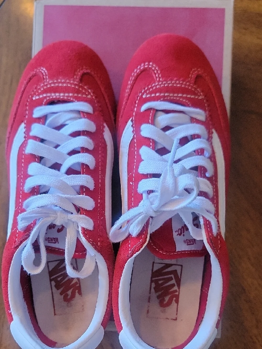 Vans Red and White Low-Top Sneakers - Picture 7 of 7